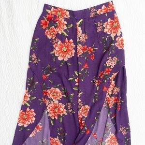 Romeo & Juliet Couture Purple Red Floral pants